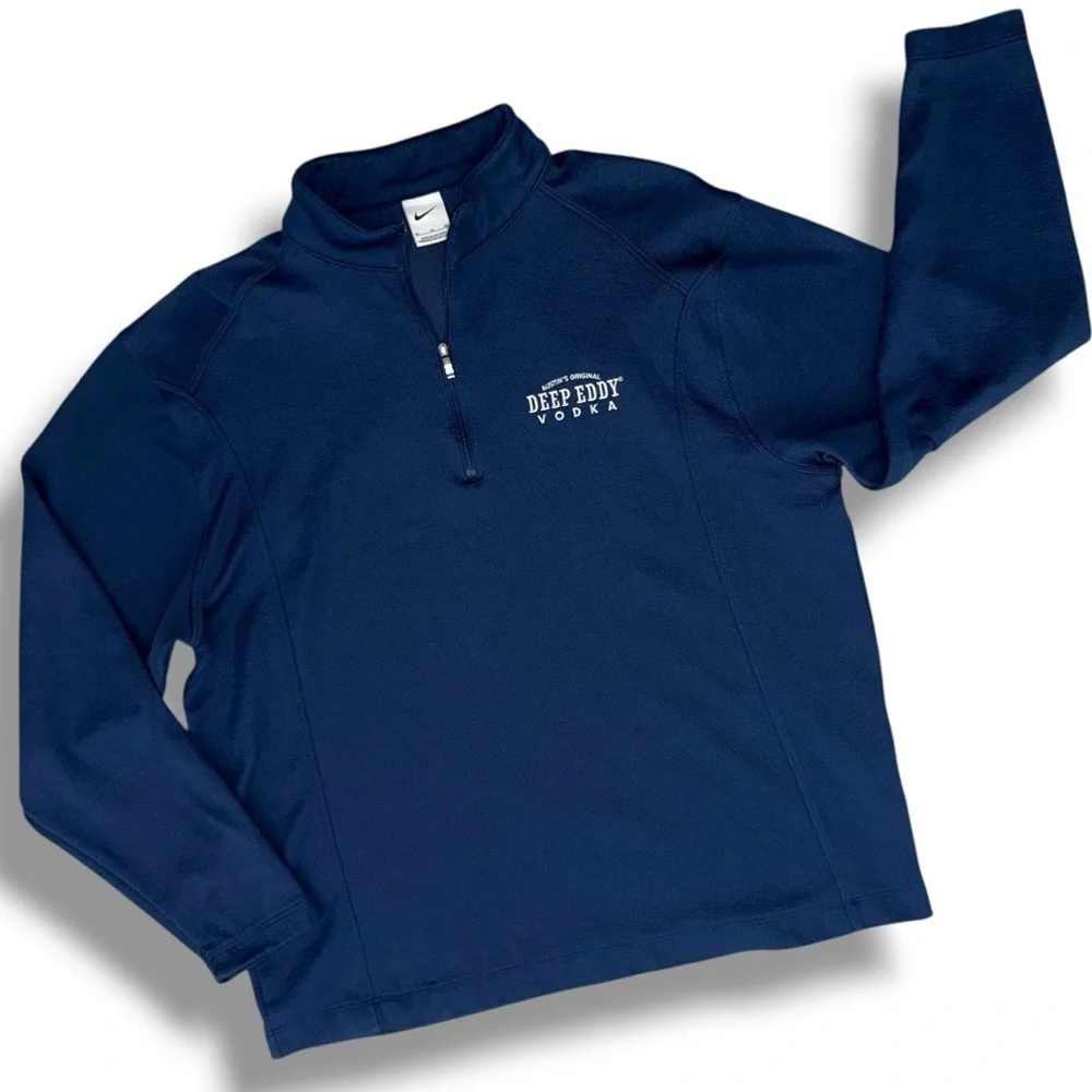 Nike Quarter Zip XL Deep Eddy Vodka Austin Texas Pullover Navy Blue Performance